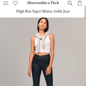 Abercrombie black coated ankle Jean